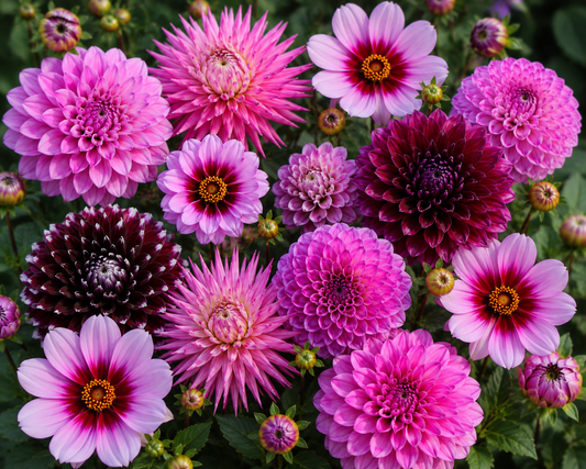 10 Dahlien-Mix – Violette Dahlien-Kollektion