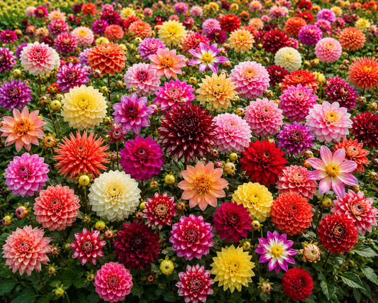 50 Dahlien gemischt – Große Gartenkollektion