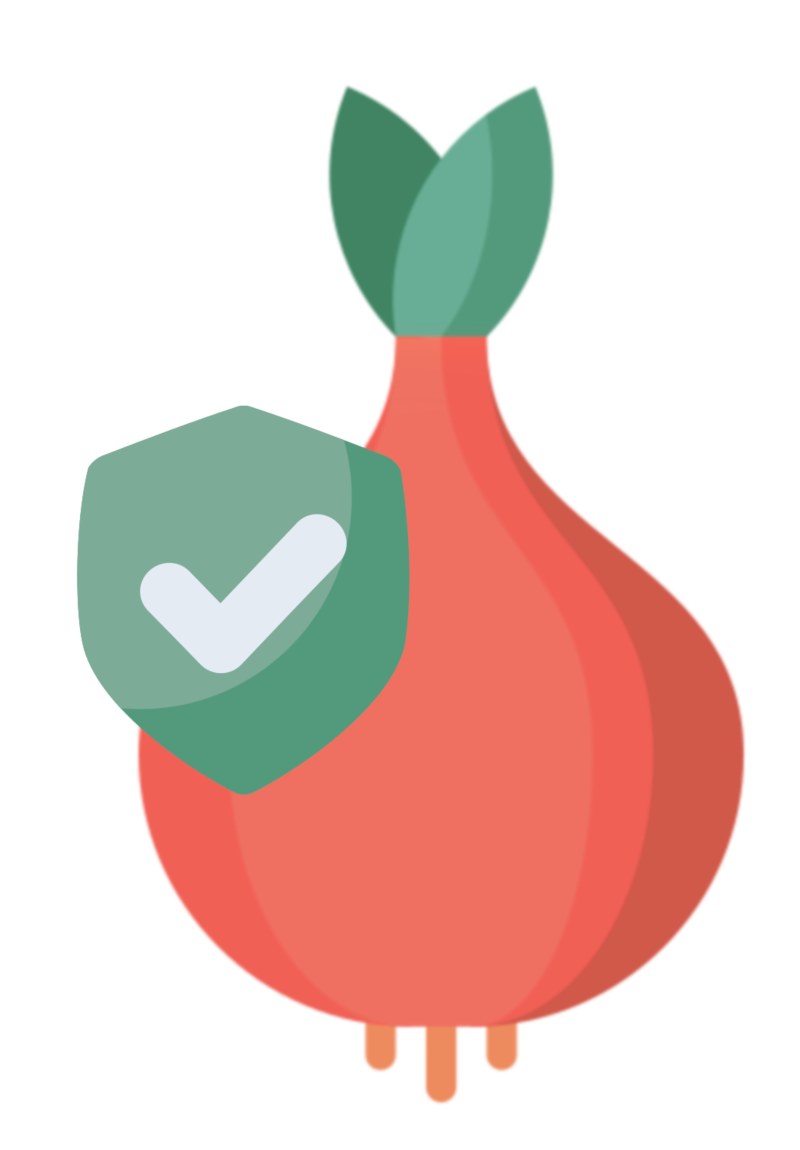 Green check logo with a flower bulb