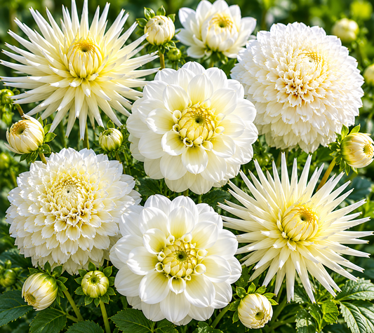 10 Dahlien-Mix - Weiße Dahlien-Kollektion